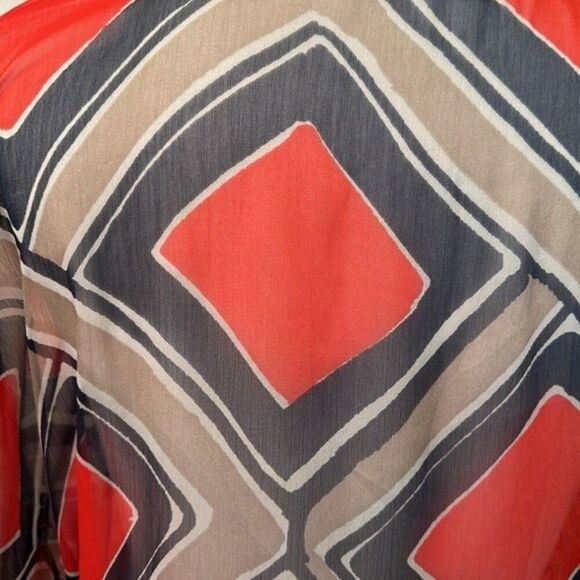 Outback Poncho Top Size Medium Red Semi-Sheer NWOT - Picture 9 of 9